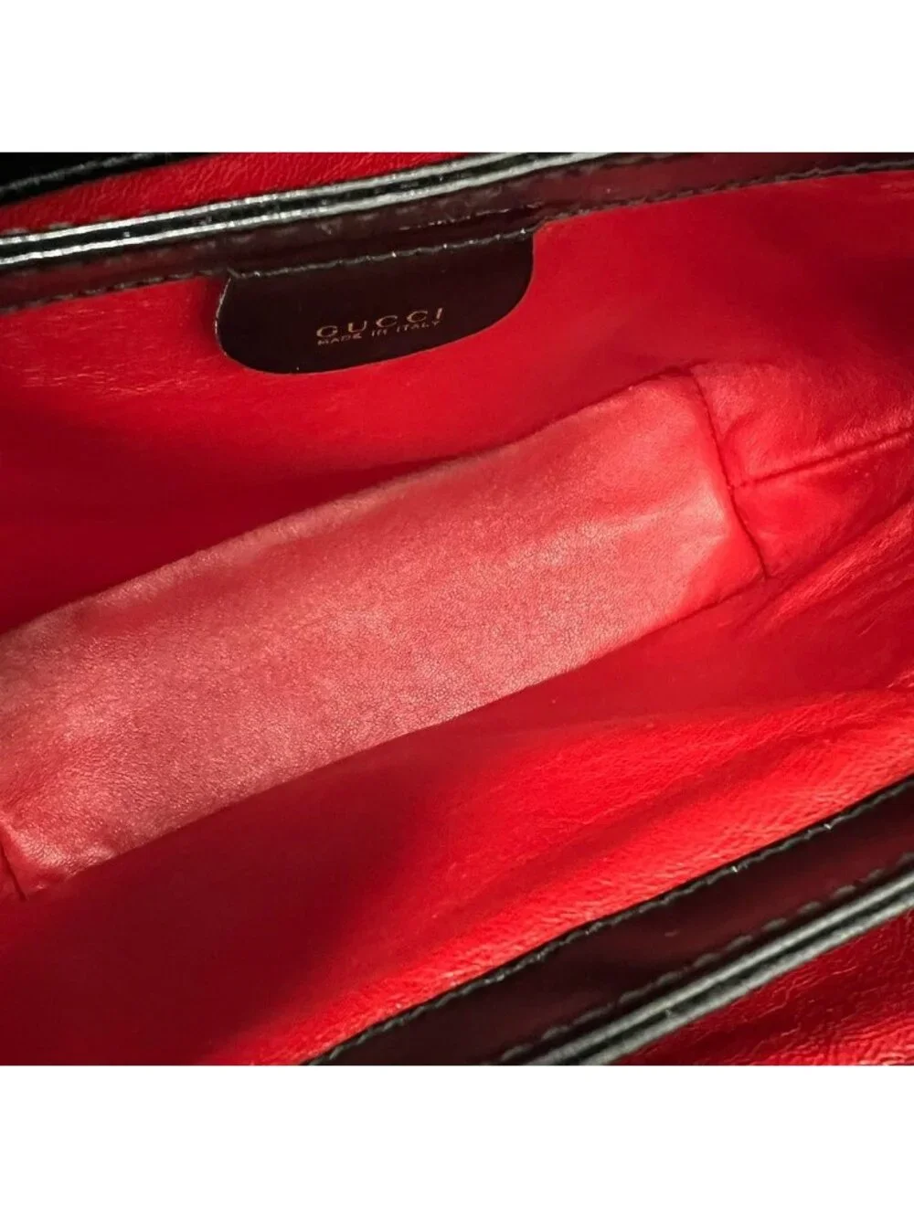 Gucci Vintage Logo Leather Handbag Mini Tote Black